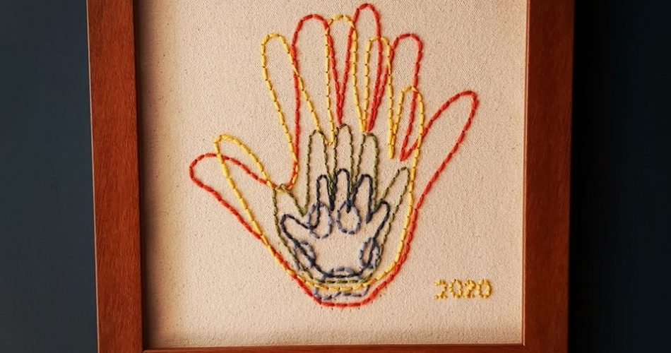 Child's Handprint Embroidery Project