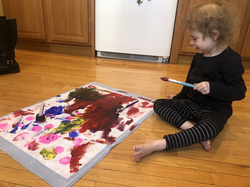 Pee Pad Painting - Housebound with Kids