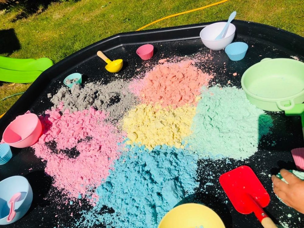 Moon Sand Tuff Tray Activity - Housebound with Kids