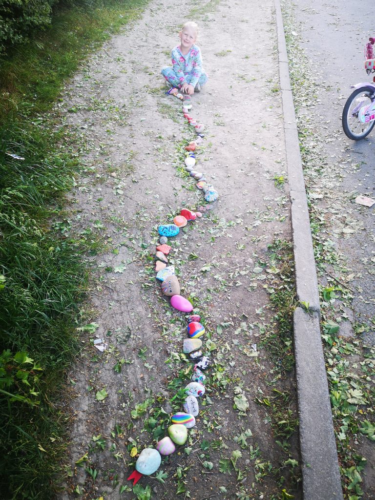 Painted Stones Snake - Housebound with Kids