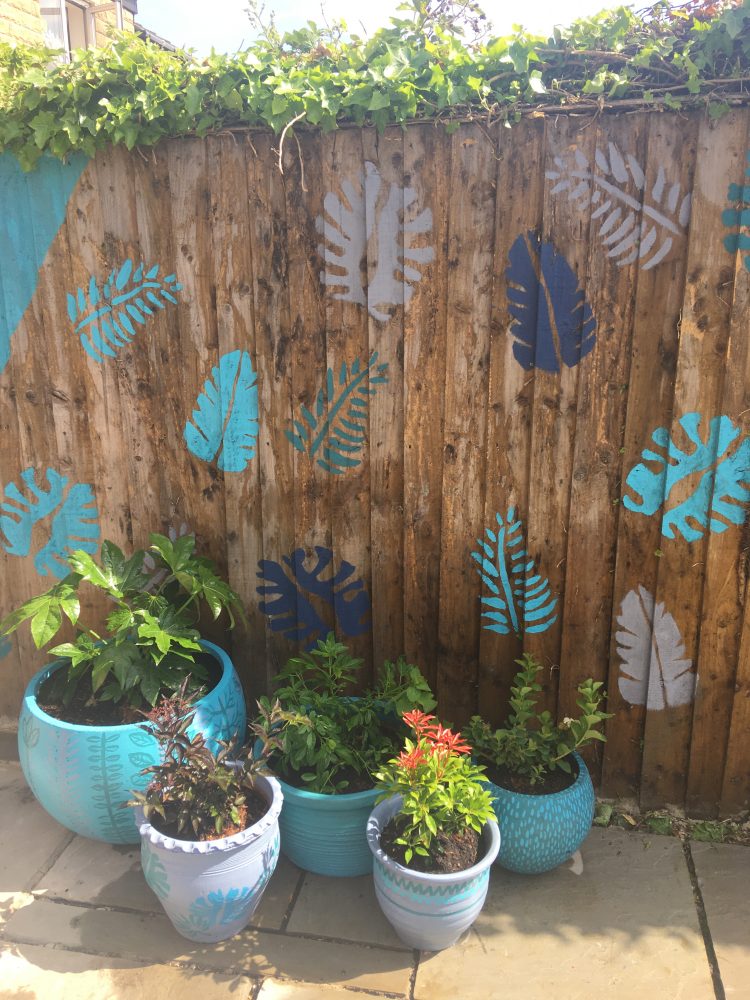 Fence Painting with Stencils - Housebound with Kids