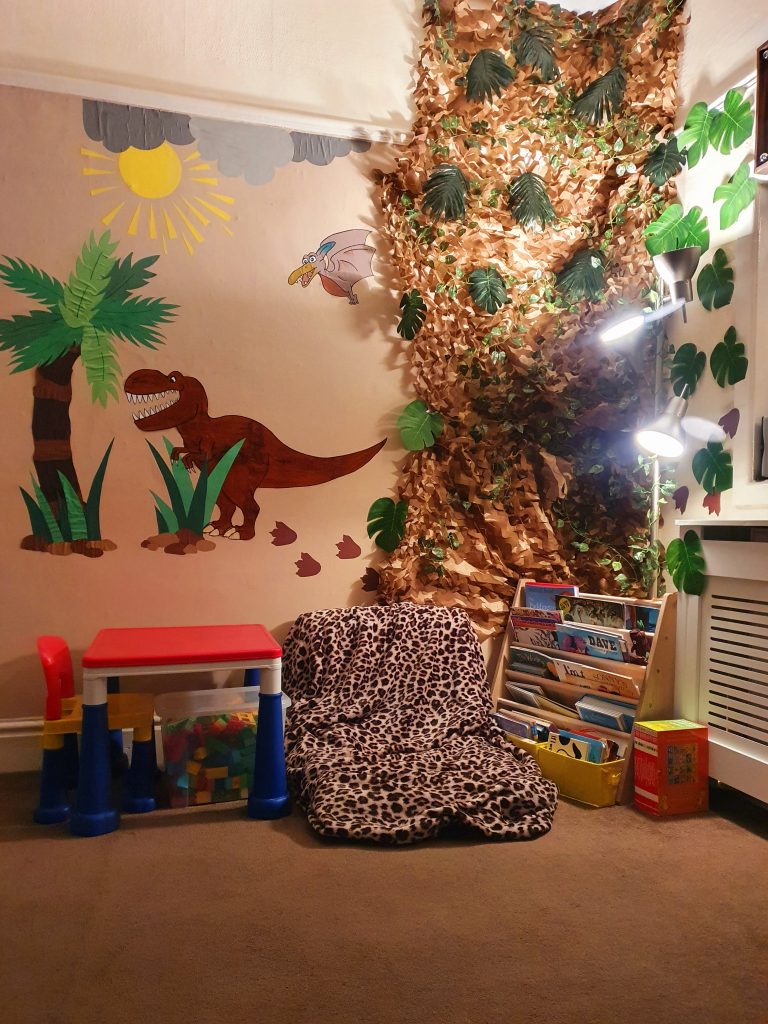 Dinosaur-Themed Reading Corner - Housebound with Kids