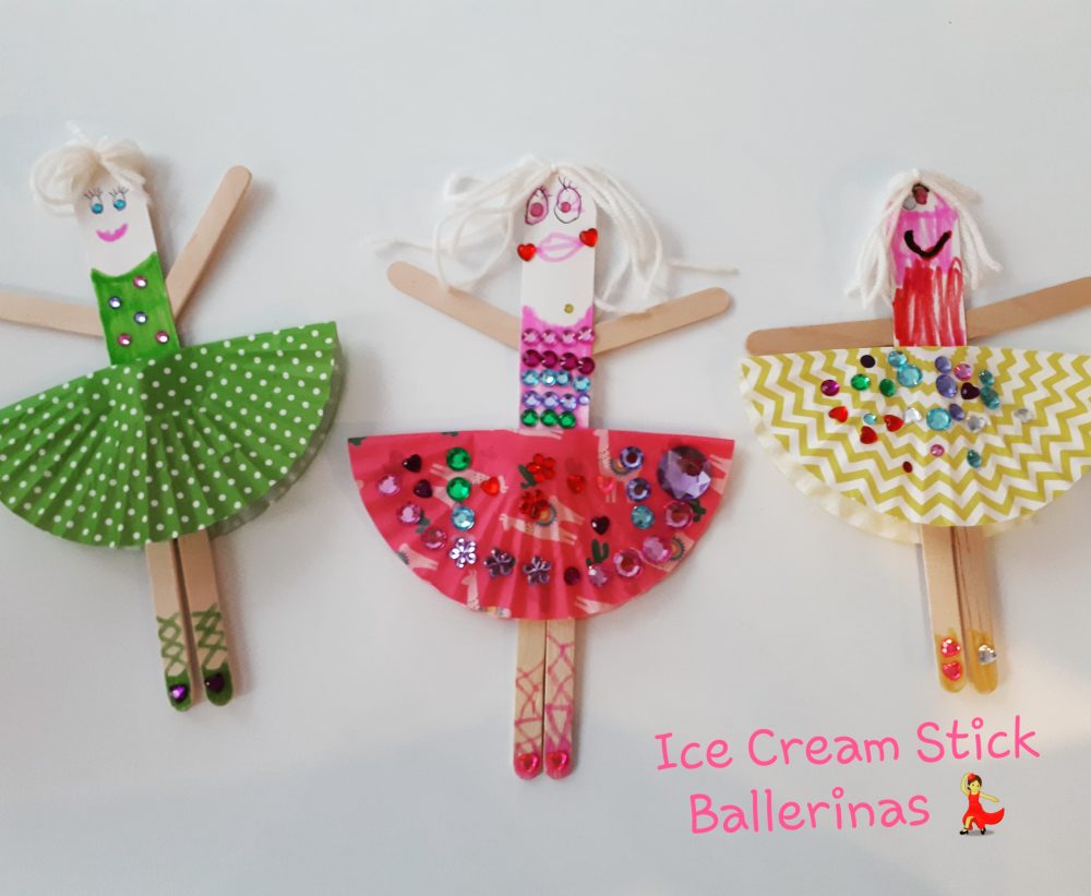 Ice Cream Stick Ballerinas - Housebound with Kids