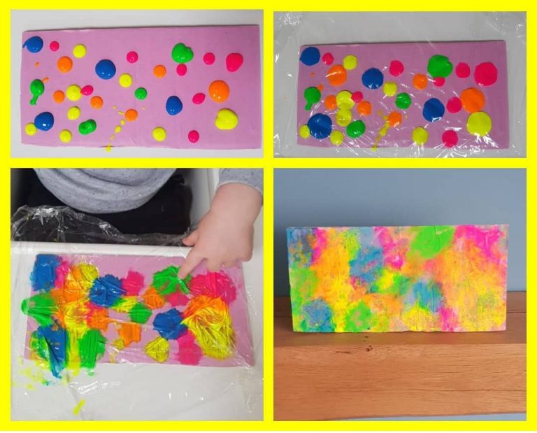 Make your own Cling Film Painting - Housebound with Kids